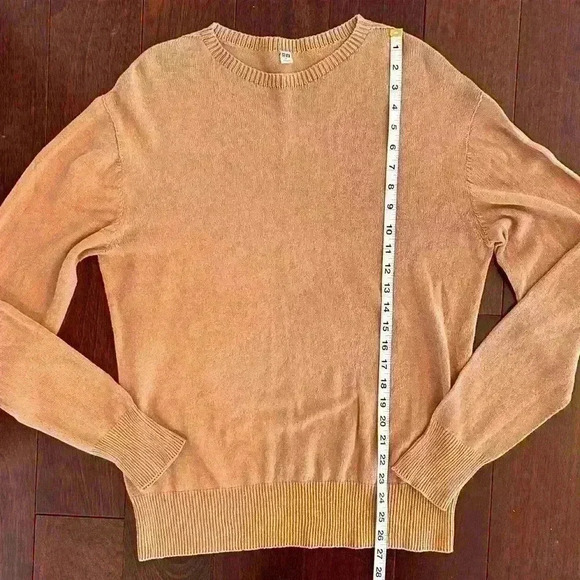 Uniqlo Women’s Crew Neck Pullover Knit Sweater Cotton Linen Orange Size M - Picture 7 of 7